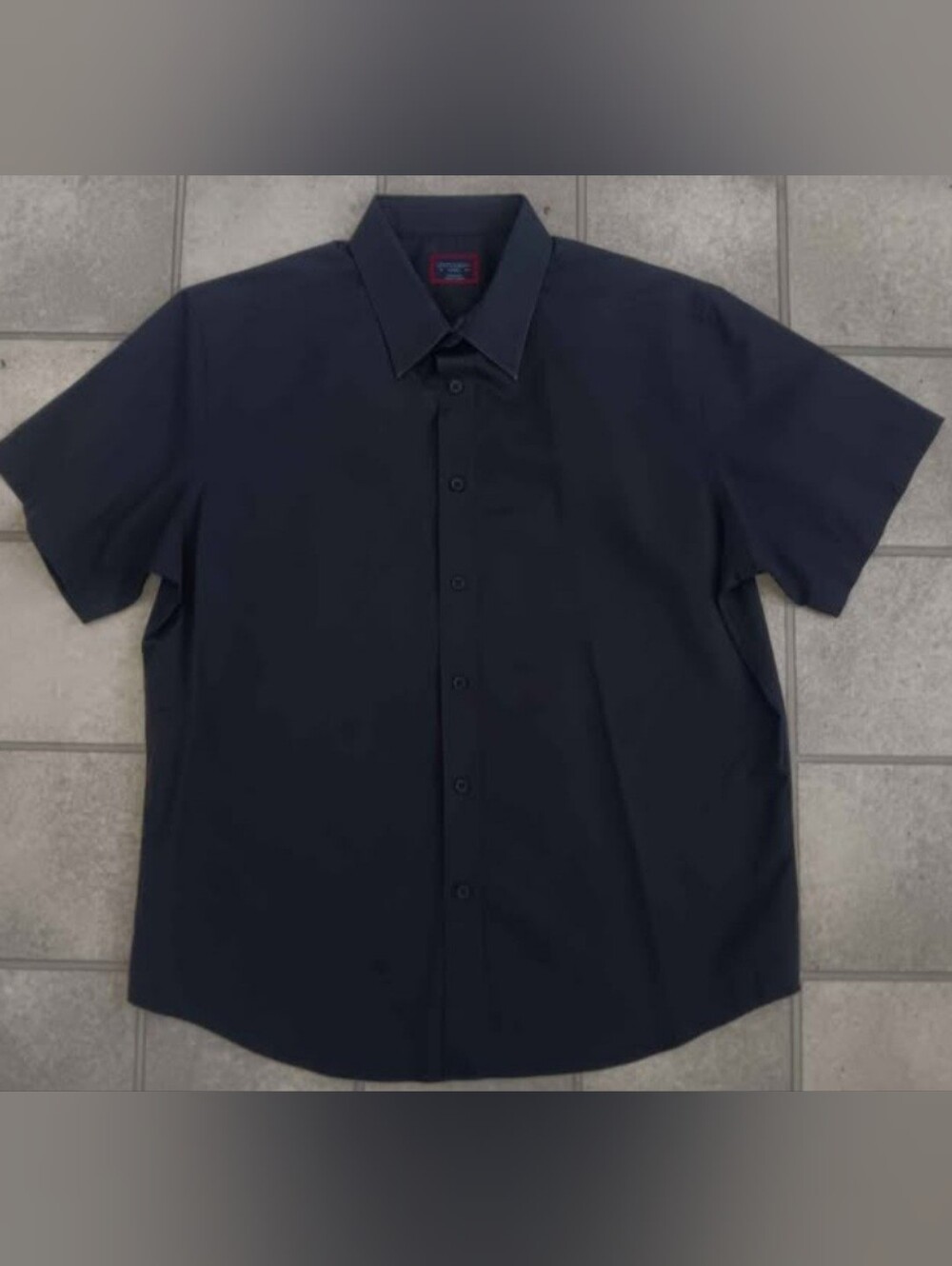 UNTUCKit Men's Coufran Short Sleeve Button-Down Shirt - Black (Large)